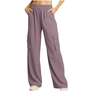 JIUKE Cargo Pants Women High Waisted Wide Leg Lounge Pants Baggy Outdoor Hiking Sweatpants with Pockets