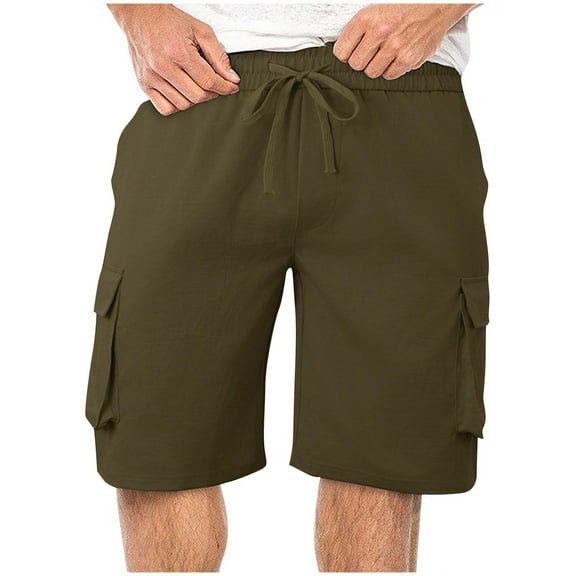 JIUKE Cargo Shorts for Men Drawstring High Waisted Wide Leg Summer Outdoor Hiking Shorts
