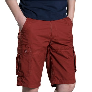 JIUKE Cargo Shorts for Men Elastic Waist Summer Casual Shorts Drawstring Outdoor Loose Hiking Shorts Multi Pocket