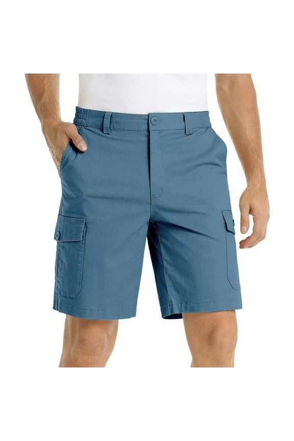 Cargo Shorts for Men high waisted flat front straight leg dress work shorts hiking Knee Length Shorts