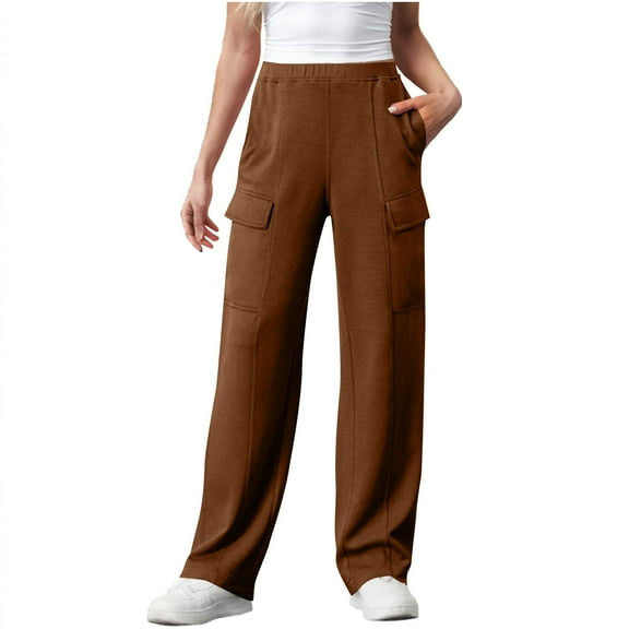 JIUKE Cargo Sweatpants for Women Casual Baggy Wide Leg Comfy Athletic Joggers Pants with Multi Pockets