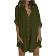 thumbnail image 1 of JIUKE Cotton Linen Button down Blouses for Women Long Sleeve Lightweight Fall Blouses with Pockets, 1 of 5