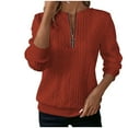 thumbnail image 1 of JIUKE Crewneck Sweatshirt for Women 1/4 Zipper up Long Sleeve Textured Knitted Tunic Pullover Tops Size XL, 1 of 7