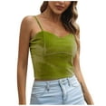 thumbnail image 1 of JIUKE Crop Tank Tops for Women Velvet Sleeveless Casual Summer Slim Fitted Basic Push up Corset Top, 1 of 5