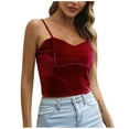 thumbnail image 1 of JIUKE Crop Tank Tops for Women Velvet Sleeveless Casual Summer Slim Fitted Basic Push up Corset Top, 1 of 5