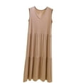 thumbnail image 1 of JIUKE Dresses for Women Casual V Neck Sleeveless Long Summer Boho Elegant Maxi Dress Loungewear Nightgown, 1 of 3