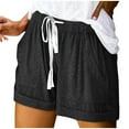 thumbnail image 1 of JIUKE Eyelet Shorts for Women Summer Drawstring High Waisted Beach Shorts Comfy Shorts with Pockets, 1 of 6