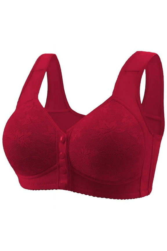Front Closure Bras for Women Plus Size No Underwire Push up Bra Seniors Soft Comfortable Everyday Bras