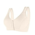 thumbnail image 1 of JIUKE Front Closure Bras for Women Push up No Underwire Sleep Bralettes Full Support T-Shirt Bras White L, 1 of 3