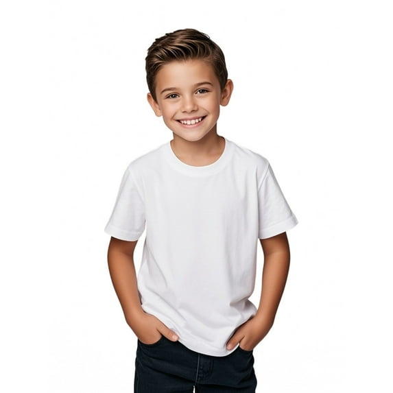 JIUKE Girls Boys T-Shirts Kids Casual Crew Neck Short Sleeve Loose Basic Tees Unisex Child Summer Tops