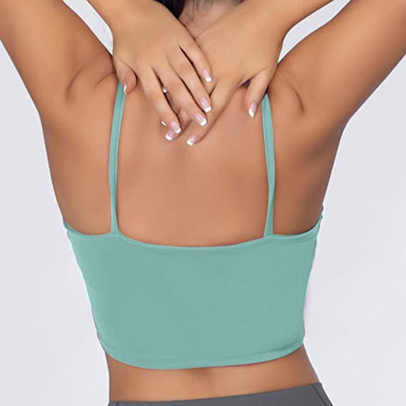 JIUKE Going out Tops for Women Spaghetti Strap Slim Fitted Crop Camis Solid Color Tank Tops Undershirts