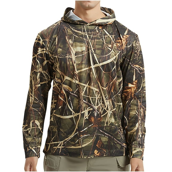 JIUKE Hoodies for Men Sun Protection Sweatshirts Long Sleeve Quick-Dry Outdoor Hiking Pullover Top