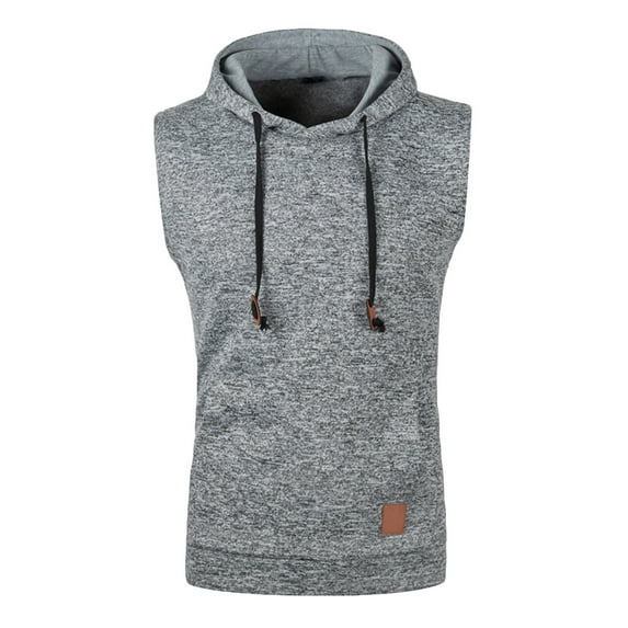 JIUKE Hoodies for Men Workout Hooded Tank Tops Sleeveless Gym Shirts Loose Fitted Muscle T Shirt with Hoods