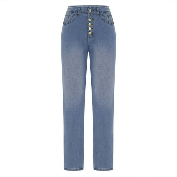 JIUKE Jeans for Women High Waisted Slim Fitted Vintage Denims Bottoms Casual Lounge Trousers with Pockets