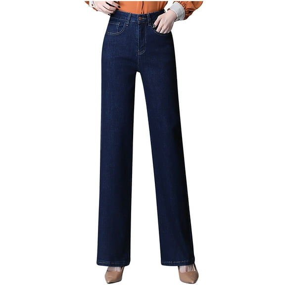 JIUKE Jeans for Women High Waisted Straight Leg Pants Loose Fitted Dressy Casual Denim Trousers