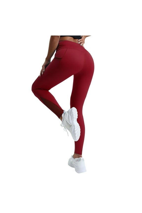 Leggings for Women High Waisted Yoga Pants Stretchy Ankle Length Workout Tights with Pockets XS