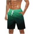 thumbnail image 1 of JIUKE Men Plus Size Shorts Casual Fashion Grafient Print Shorts with Pockets Elastic Waist Knee Length Beach Shorts, 1 of 5