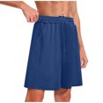 thumbnail image 1 of JIUKE Mens Athletic Shorts Drawstring Elastic Waisted Wide Leg Workout Shorts with Pockets, 1 of 3