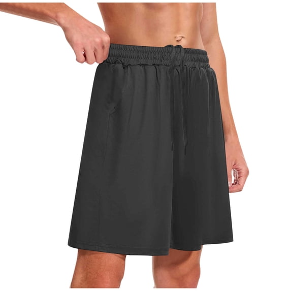 JIUKE Mens Athletic Shorts Drawstring Elastic Waisted Wide Leg Workout Shorts with Pockets