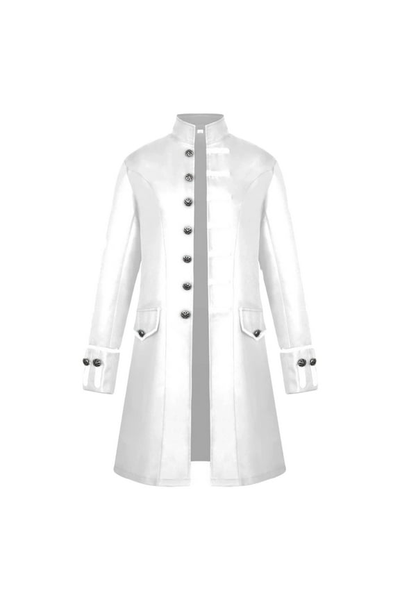 Mens Blazer Long Sleeve Button up Slim Fitted Casual Steampunk Tailcoat Gothic Jacket Dressy Coats