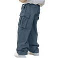 thumbnail image 1 of JIUKE Mens Cargo Pants Casual Baggy Lightweight Comfy Sport Athletic Travel Fashion Trousers with Pocket, 1 of 9