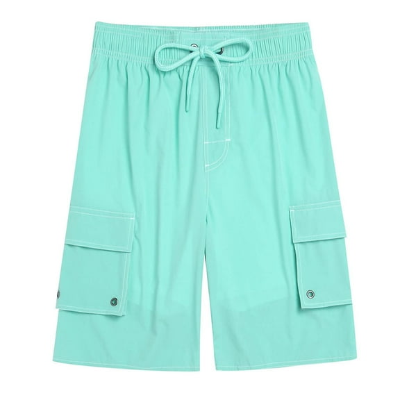 JIUKE Mens Cargo Shorts Casual Drawstring Elastic High Waisted Work Shorts Summer Beach Short with Pockets