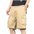 thumbnail image 1 of JIUKE Mens Cargo Shorts Casual High Waisted Lightweight Sports Summer Beach Shorts Flat Front Knee Length Shorts, 1 of 9
