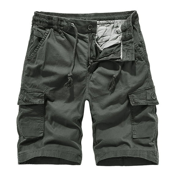 JIUKE Mens Cargo Shorts Summer High Waisted Drawstring Lightweight Outdoor Climbing Hiking Shorts with Pockets