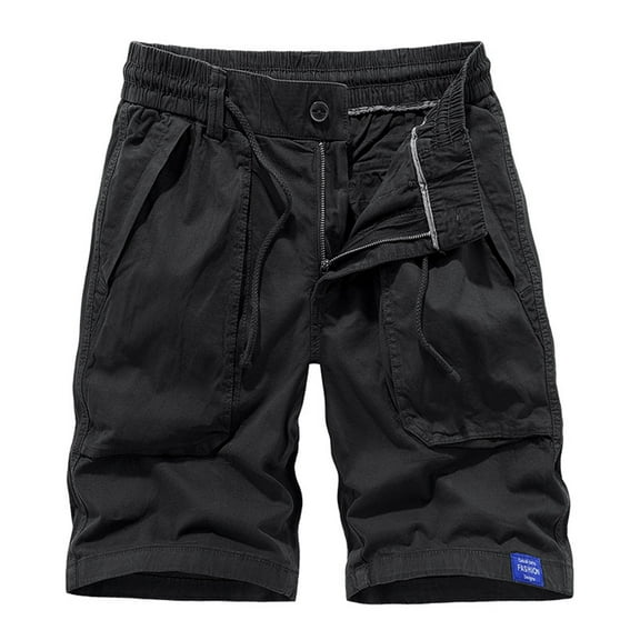 JIUKE Mens Cargo Shorts Summer Straight Leg Work Shorts High Waist Lightweight Drawstring Hiking Shorts