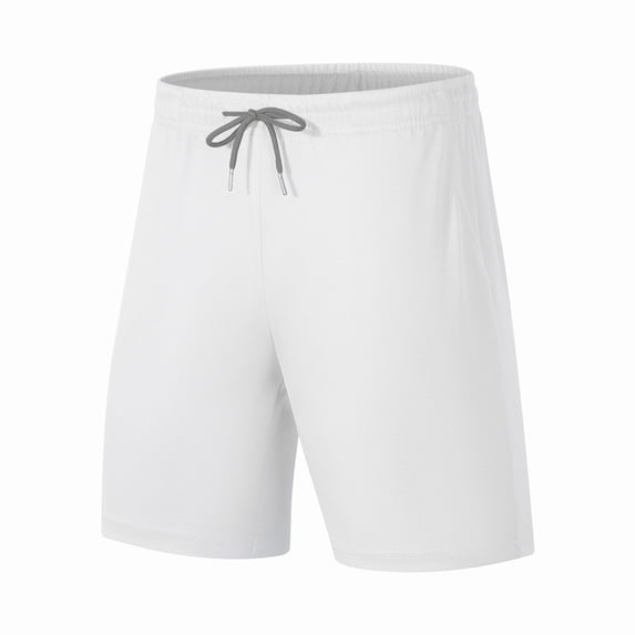 JIUKE Mens Casual Shorts Summer Drawstring Straight Leg Solid Color Breathable Running Shorts