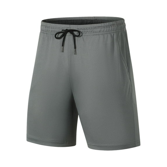 JIUKE Mens Casual Shorts Summer Drawstring Straight Leg Solid Color Breathable Running Shorts