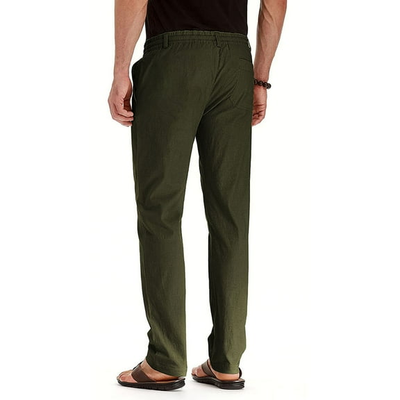 JIUKE Mens Dress Pants Elastic Waisted Casual Drawstring Office Work Summer Lightweight Trousers