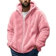 thumbnail image 1 of JIUKE Mens Fuzzy Sherpa Jacket Fleece Long Sleeve Full-Zip Hooded Shirt Casual Warm Winter Jacket Coats, 1 of 5