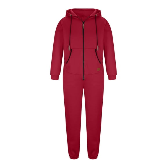 JIUKE Mens Jumpsuits Fleece Lined Zip up Onesie Pajamas Playsuit Casual Jogger Sweatsuit Overall Romper