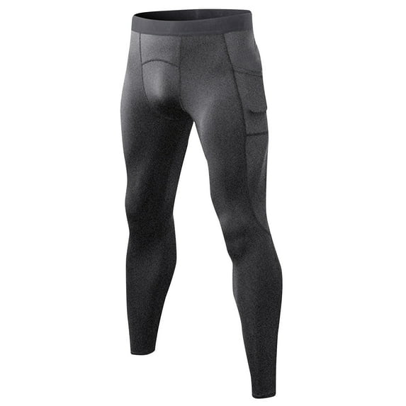 JIUKE Mens Leggings High Waist Seamless Workout Tights Solid Color Running Basketball Training Pants with Pockets