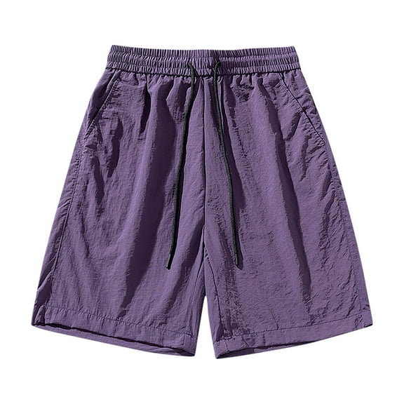 JIUKE Mens Plus Size Shorts Drawstring High Waisted Lightweight Solid Color Beach Vacation Shorts