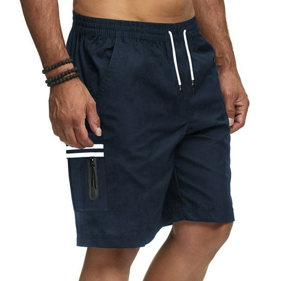 JIUKE Mens Shorts Casual Elastic Waist Drawstring Knee Length Summer Beach Vacation Shorts with Pockets