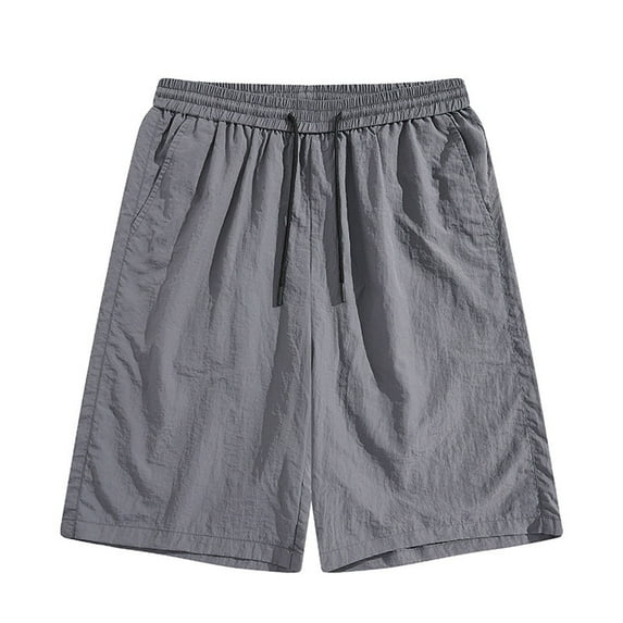 JIUKE Mens Shorts Casual Elastic Waisted Solid Color Drawstring Summer Beach Vacation Shorts