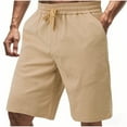 thumbnail image 1 of JIUKE Mens Shorts Drawstring Elastic Waisted Knee Length Lounge Shorts Summer Casual Beach Shorts with Pockets, 1 of 9