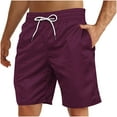 thumbnail image 1 of JIUKE Mens Shorts High Waisted Drawstring Quick Dry Summer Beach Swim Knee Length Shorts with Pockets, 1 of 4