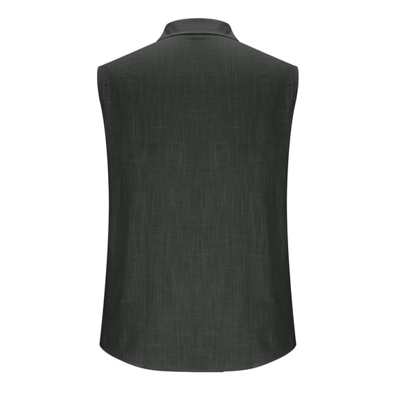 JIUKE Mens Sleeveless Button down Shirts Cotton Linen Summer Beach Basic Tank T-Shirt Tops