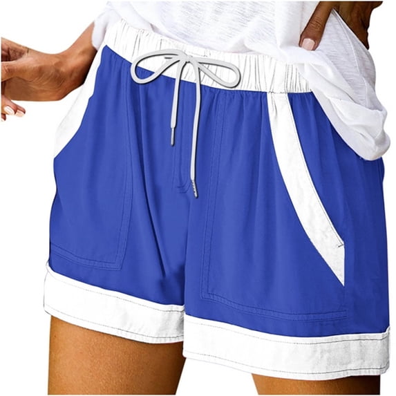 Dealovy Shorts for Women Drawstring High Waisted Loose Fitted Shorts Casual Wide Leg Summer Beach Shorts