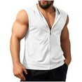 thumbnail image 1 of JIUKE Mens Tank Top Full Zip up Sleeveless Hoodies Drawstring Hooded T-Shirt Summer Casual Muscle Tee Shirts, 1 of 5