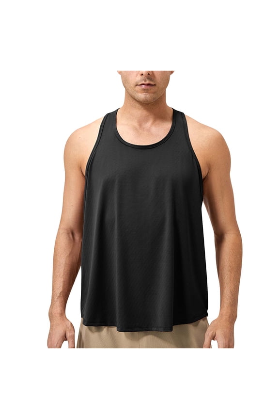 Mens Tank Tops Casual Sleeveless Workout Shirts Crewneck Loose Fitted Racerback Gym Tees S-2XL