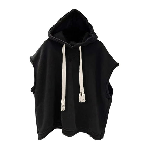 JIUKE Mens Workout Hooded Tank Tops Drawstring Muscle Hoodies Sleeveless Gym Tees Pullover