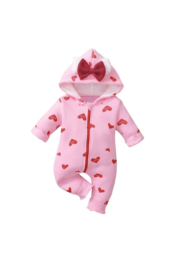 Newborn Baby Girl Boy Clothes Winter Warm Outfit Hooded Jumpsuit Infant Onesie Romper Snowsuit Gifts Set