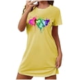 thumbnail image 1 of JIUKE Nightgown for Women Short Sleeve Graphic Printed Sleepwear Nightshirt Round Neck Nightdress, 1 of 5