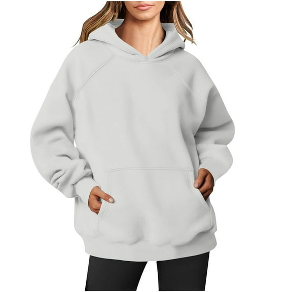 JIUKE Oversized Sweatshirts for Women Long Sleeve Tops Solid Color Hoodies Pullover 2024 Fall Fashion