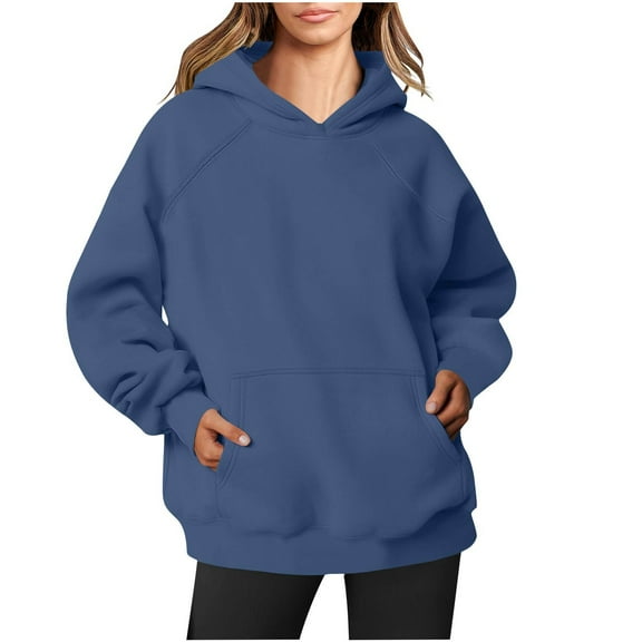 JIUKE Oversized Sweatshirts for Women Long Sleeve Tops Solid Color Hoodies Pullover 2024 Fall Fashion