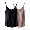thumbnail image 1 of JIUKE Pajama Tank Top for Women Casual Loose Sleeveless Cami Tops with Built in Bras Shelf Bra Padded 2 Piece Size XL, 1 of 4